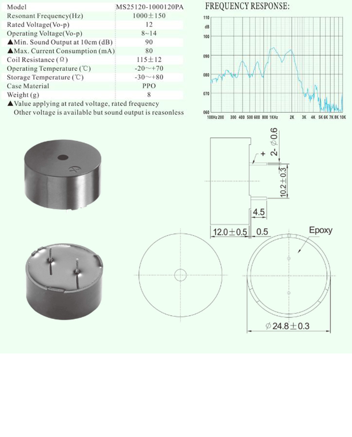 電磁式蜂鳴器參數(shù)圖